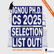 IGNOU PhD Computer Science Admission 2025 (July Session) List Released @ignou.ac.in; Check Details Here